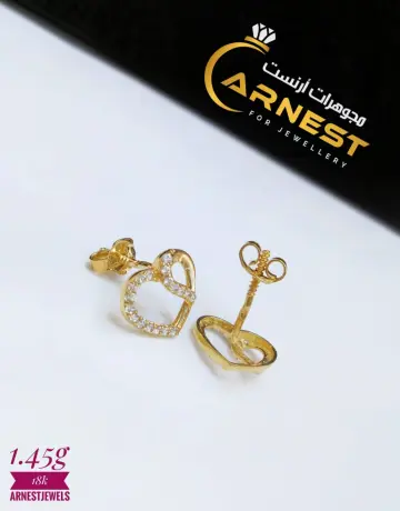 حلق ذهب عيار 18 من اندريا وجورج Andrea&George