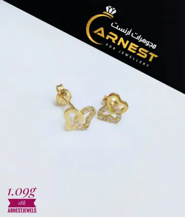 حلق ذهب عيار 18 من اندريا وجورج Andrea&George