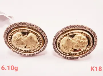 حلق ذهب عيار 18 من كينج جولد King gold