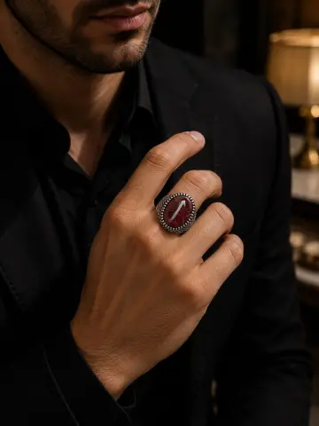 خاتم رجالى فضة عيار 925