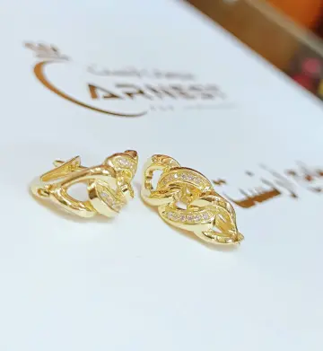 حلق ذهب عيار 18 من اندريا وجورج Andrea&George