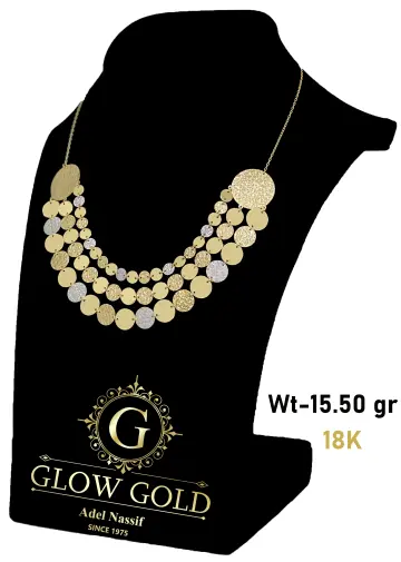 كوليه ذهب عيار 18 من جلو جولد Glow Gold