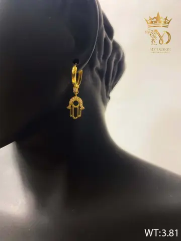 حلق ذهب عيار 18 من My design