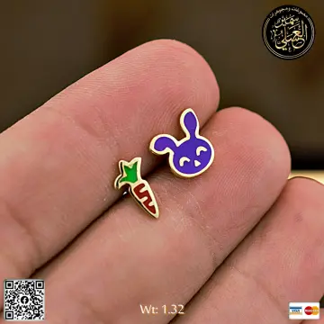 حلق ذهب عيار 18 من DJM
