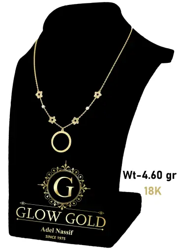 كوليه ذهب عيار 18 من جلو جولد Glow Gold