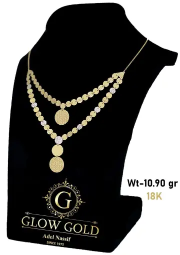 كوليه ذهب عيار 18 من جلو جولد Glow Gold