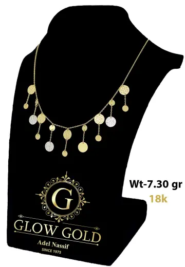 كوليه ذهب عيار 18 من جلو جولد Glow Gold