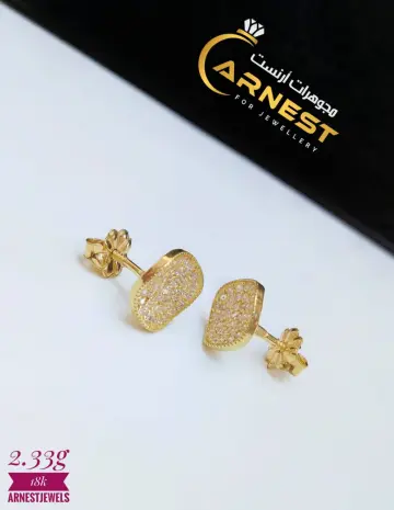 حلق ذهب عيار 18 من اندريا وجورج Andrea&George